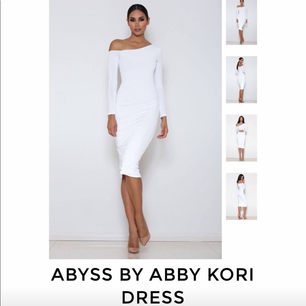 NWT ABYSS by Abby Kori in White midi dress size XS